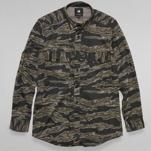 G-Star Raw Shirt Men’s Small Camouflage Type‎ C Straight Long Camo Shirt EUC